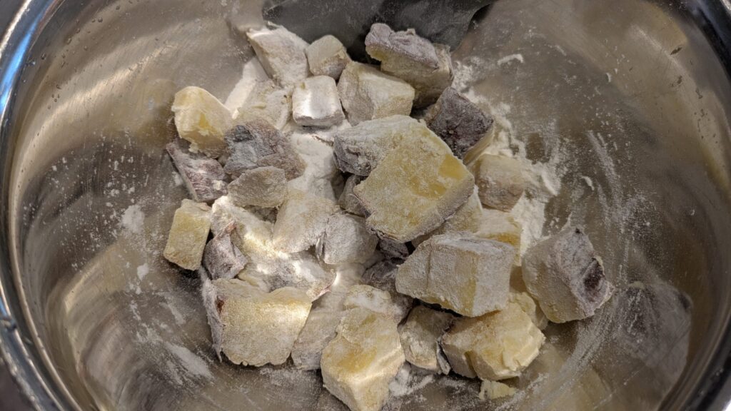 米粉を混ぜた様子